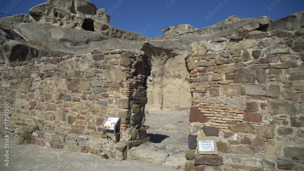 Panoramic view of Uplistsikhe, an ancient rock-hewn town near Gori in Georgia Panoramic view of Uplistsikhe, an ancient rock-hewn town near Gori in Georgia