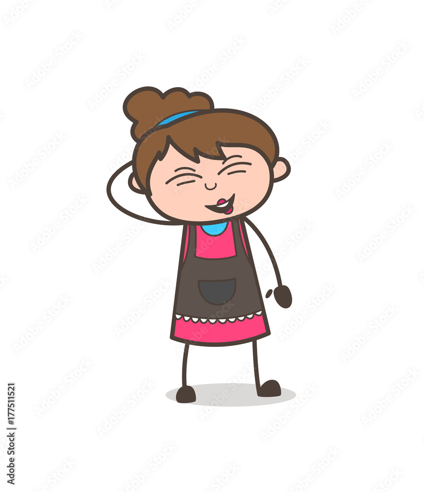 Laughing Face - Beautician Girl Artist Cartoon Vector Laughing Face - Beautician Girl Artist Cartoon Vector