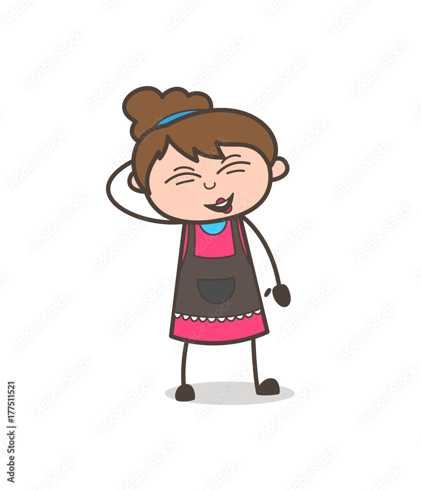 Laughing Face - Beautician Girl Artist Cartoon Vector