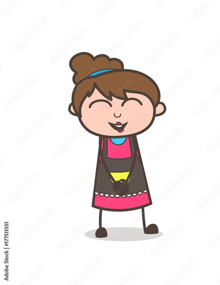 Joyful Smile - Beautician Girl Artist Cartoon Vector