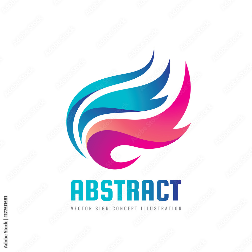 Abstract vector logo template concept illustration. Blue water waves and red fire flames. Nature energy design element. Abstract vector logo template concept illustration. Blue water waves and red fire flames. Nature energy design element.