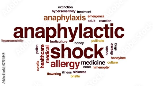 Anaphylactic shock animated word cloud, text design animation. photo