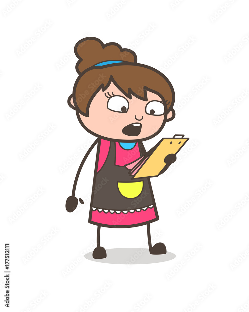 Reading Notes - Beautician Girl Artist Cartoon Vector Reading Notes - Beautician Girl Artist Cartoon Vector