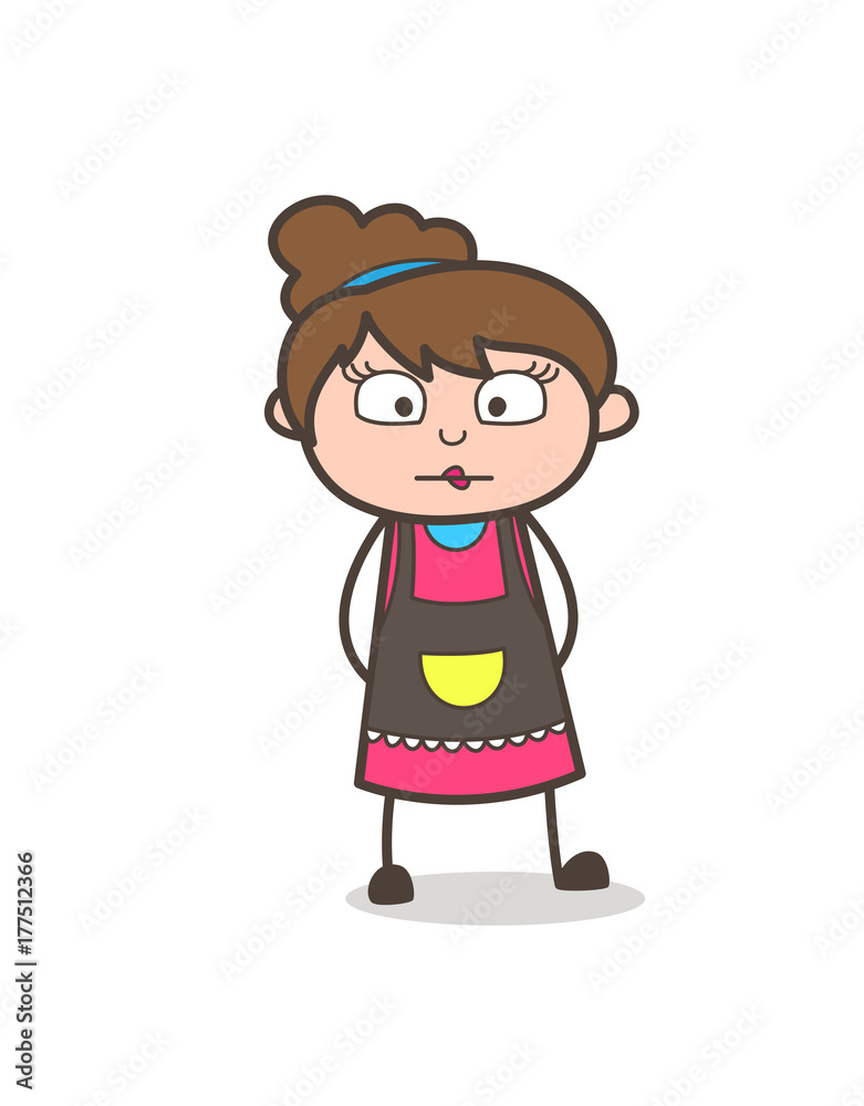 Surprised Face Expression - Beautician Girl Artist Cartoon Vector