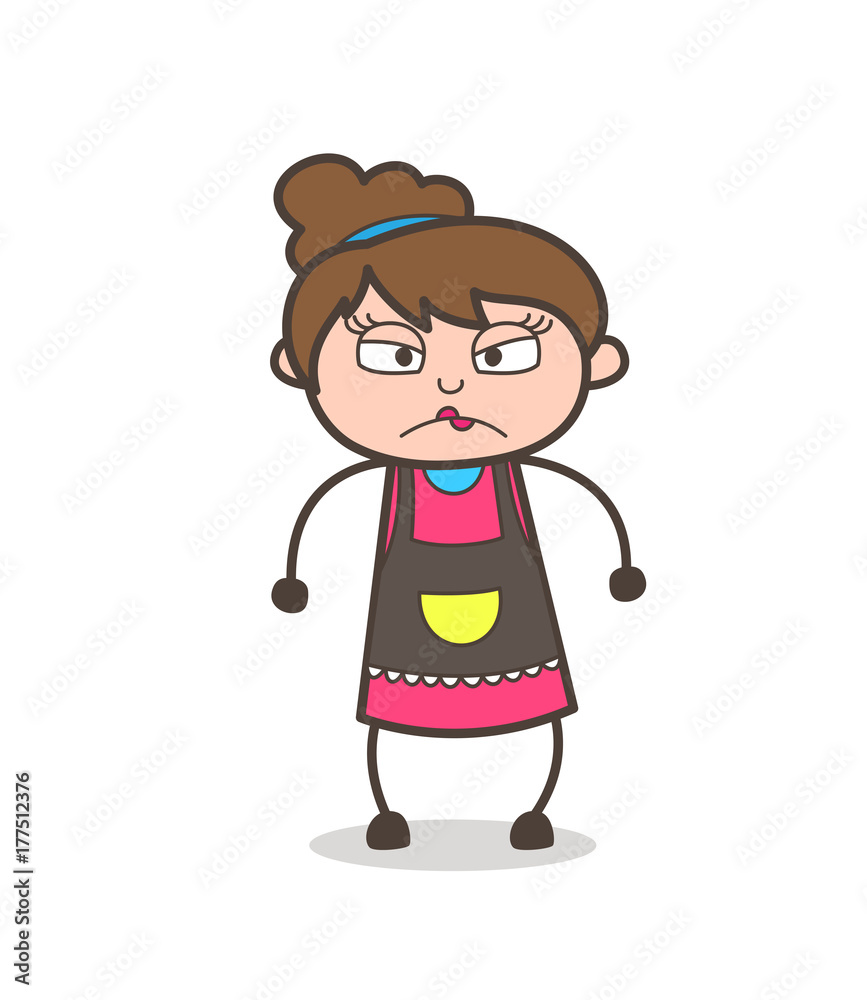 Aggressive Face - Beautician Girl Artist Cartoon Vector Aggressive Face - Beautician Girl Artist Cartoon Vector