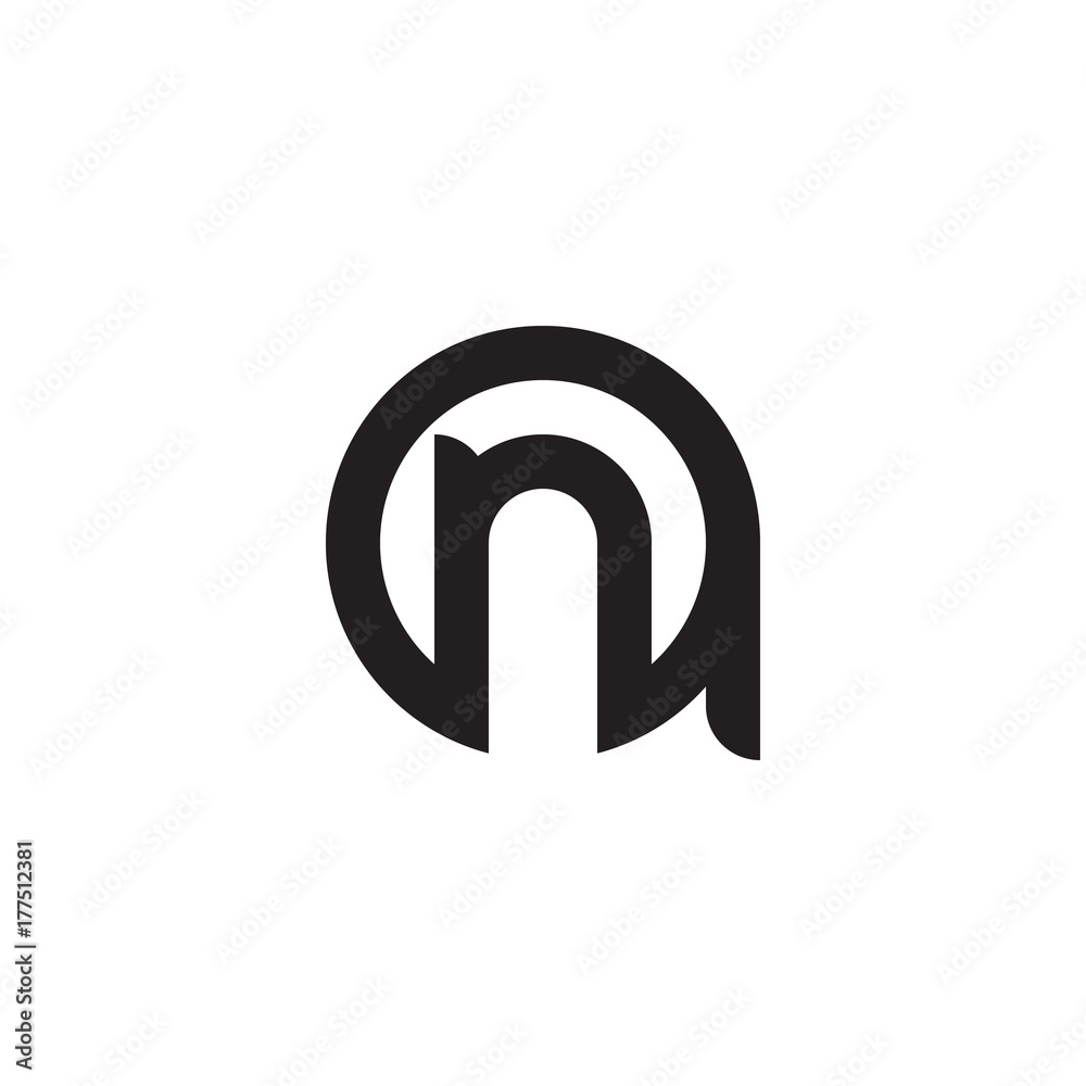 initial letter an, na, n inside a, linked line circle shape logo, monogram black color initial letter an, na, n inside a, linked line circle shape logo, monogram black color