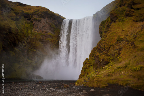 Skogafoss Waterfall  Iceland. Cold weather