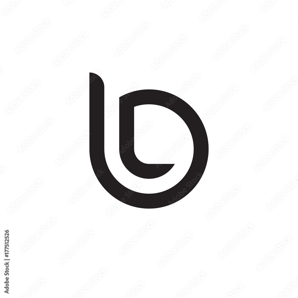 initial letter bl, lb, l inside b, linked line circle shape logo, monogram black color initial letter bl, lb, l inside b, linked line circle shape logo, monogram black color