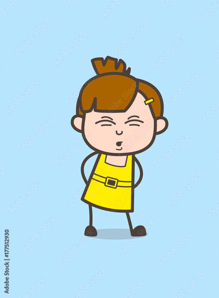 Kid Dancing Pose - Cute Cartoon Girl Vector Kid Dancing Pose - Cute Cartoon Girl Vector