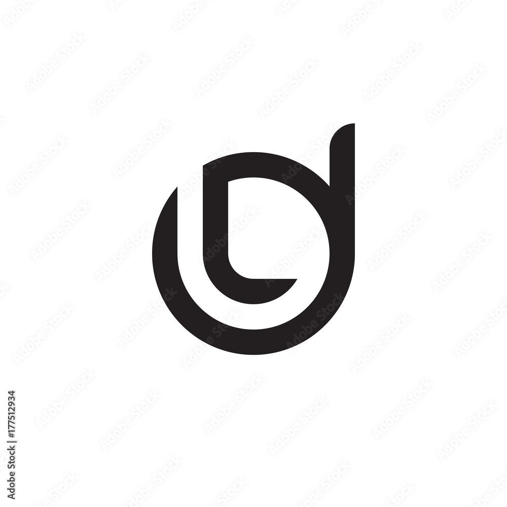 Initial letter dl, ld, l inside d, linked line circle shape logo, monogram black color Initial letter dl, ld, l inside d, linked line circle shape logo, monogram black color