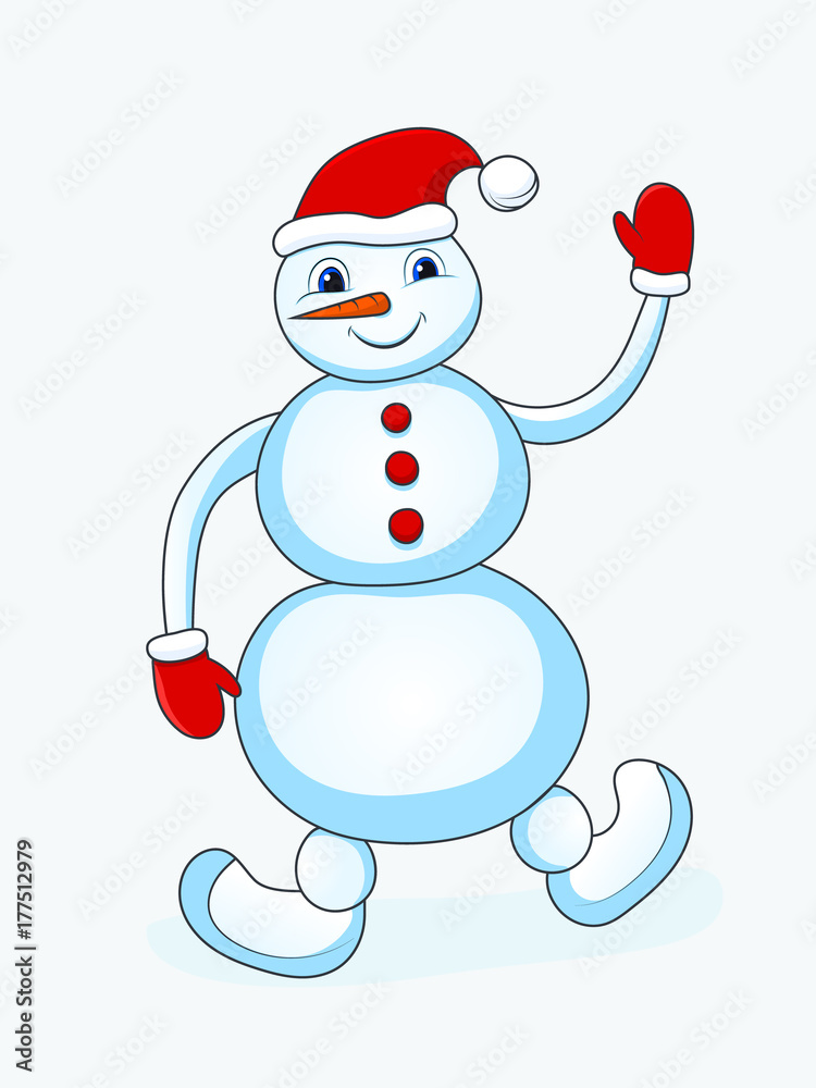 Snowman isolated on white background