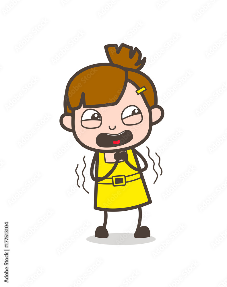 Screaming in Fear - Cute Cartoon Girl Vector Screaming in Fear - Cute Cartoon Girl Vector
