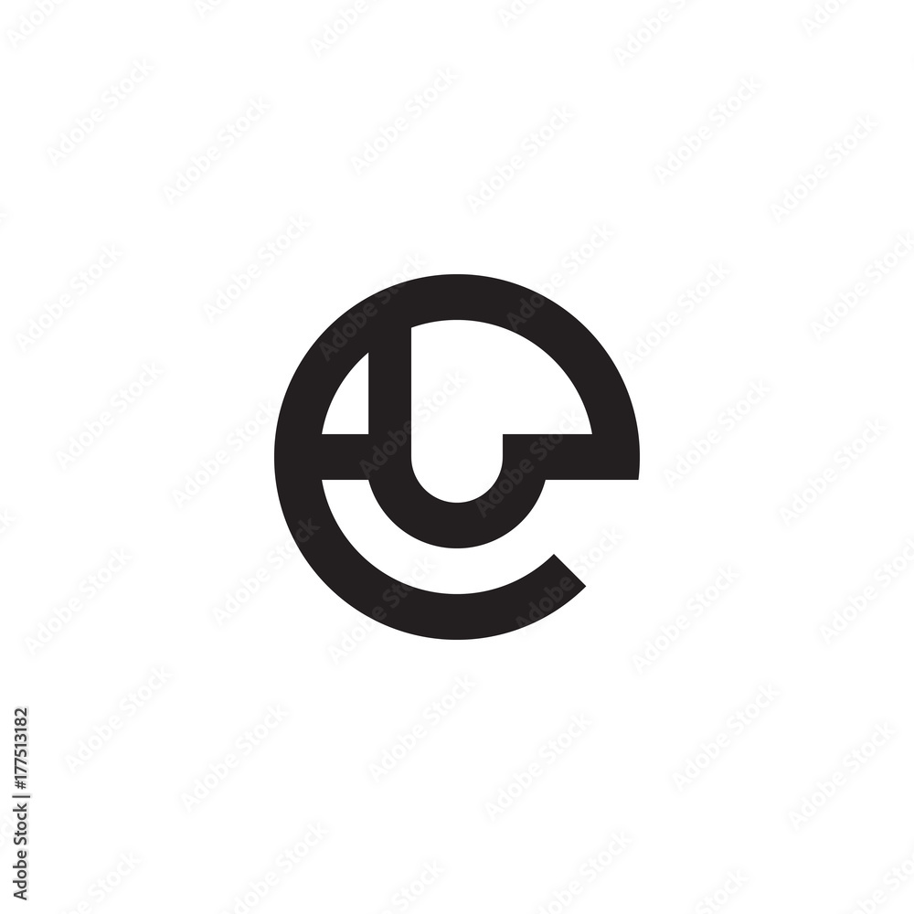 Initial letter el, le, l inside e, linked line circle shape logo, monogram black color Initial letter el, le, l inside e, linked line circle shape logo, monogram black color