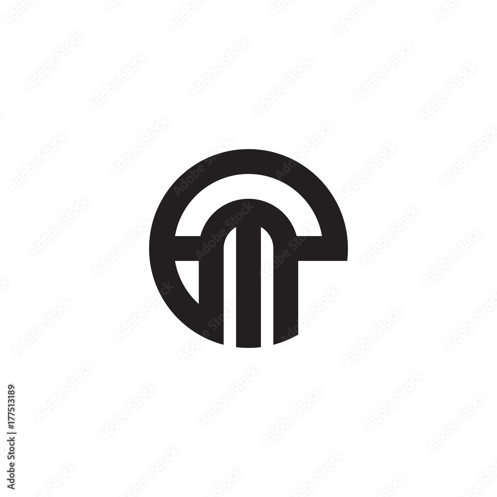 Initial letter em, me, m inside e, linked line circle shape logo, monogram black color Initial letter em, me, m inside e, linked line circle shape logo, monogram black color