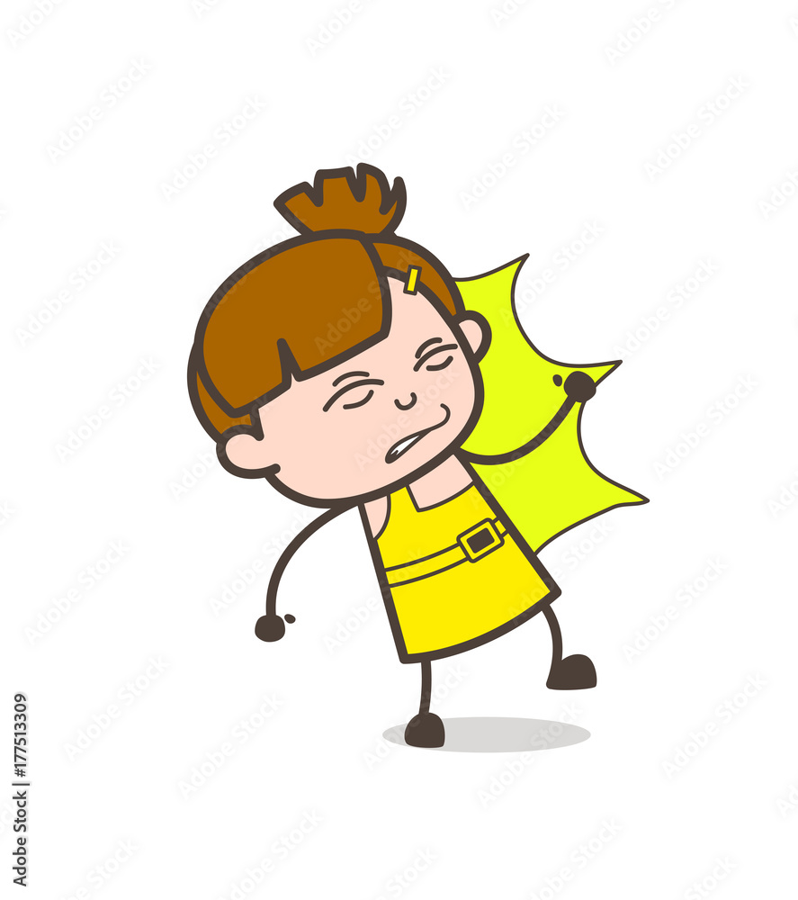 Kid Got Hurt by Bumped - Cute Cartoon Girl Vector