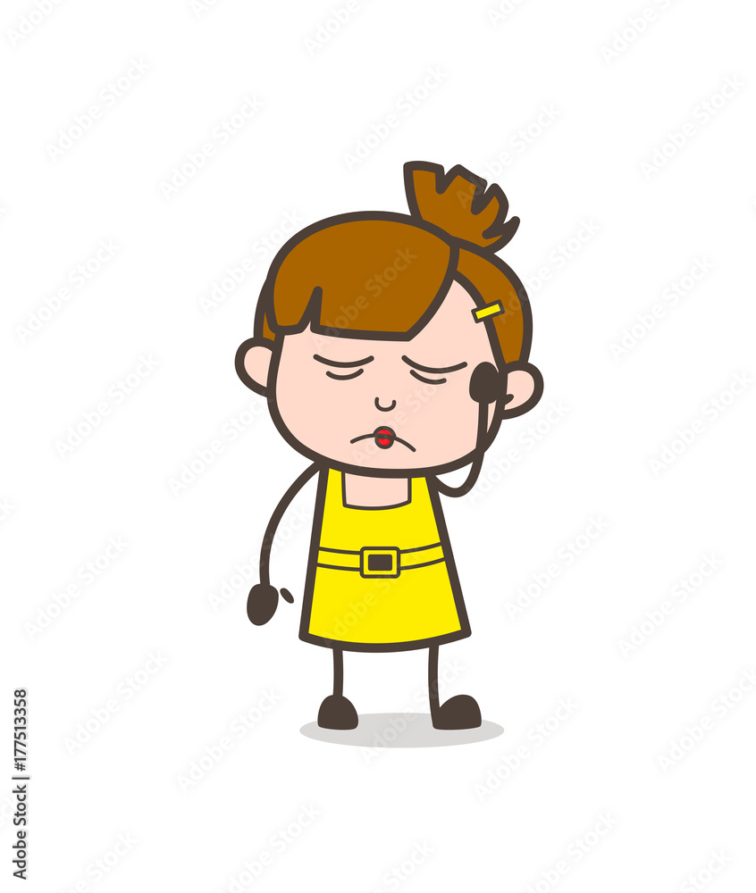 Feeling Very Sick - Cute Cartoon Girl Vector Feeling Very Sick - Cute Cartoon Girl Vector