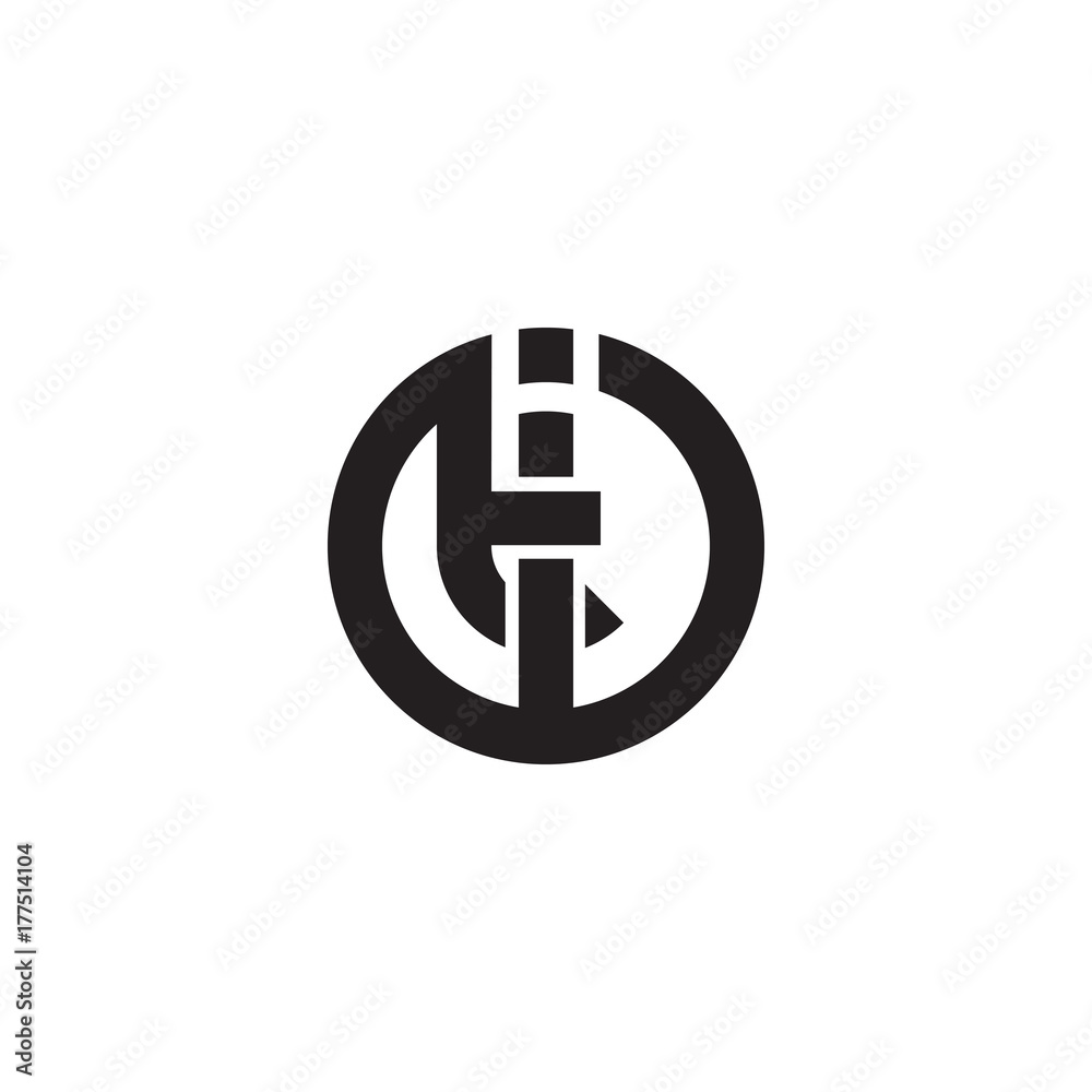 Initial letter it, ti, linked line circle shape logo, monogram black color Initial letter it, ti, linked line circle shape logo, monogram black color
