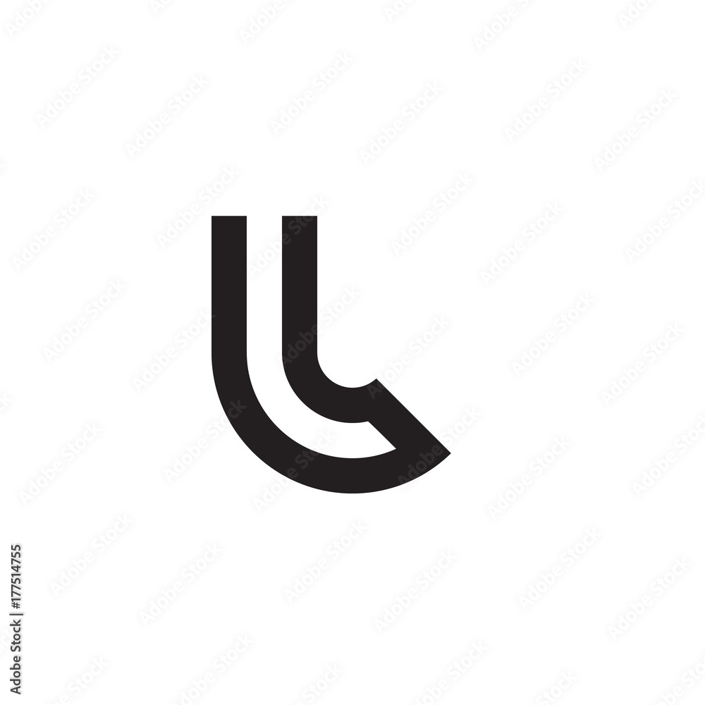 Initial letter ll, l inside l, linked line circle shape logo, monogram black color Initial letter ll, l inside l, linked line circle shape logo, monogram black color