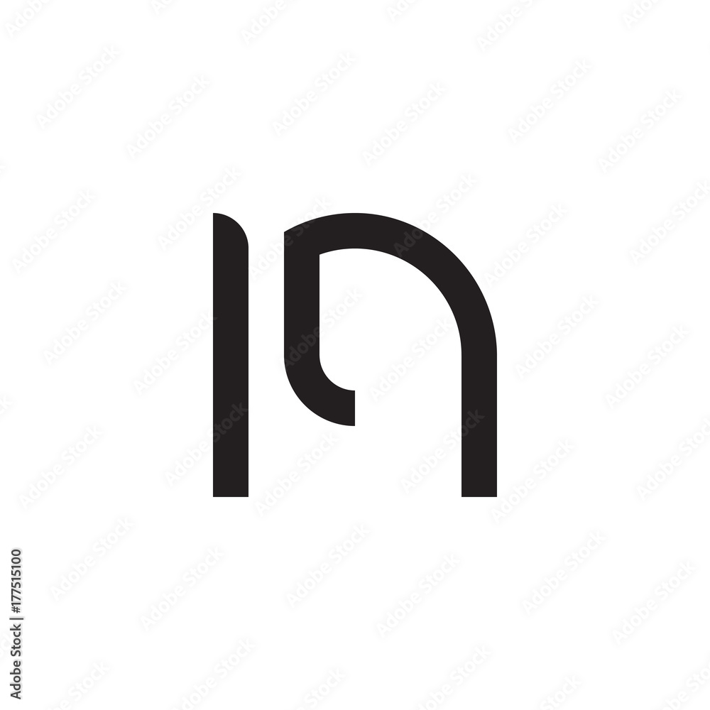 Initial letter nl, ln, l inside n, linked line circle shape logo, monogram black color Initial letter nl, ln, l inside n, linked line circle shape logo, monogram black color