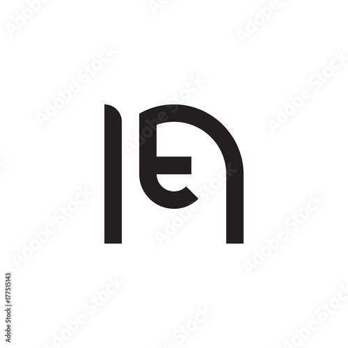 Initial letter nt, tn, t inside n, linked line circle shape logo, monogram black color