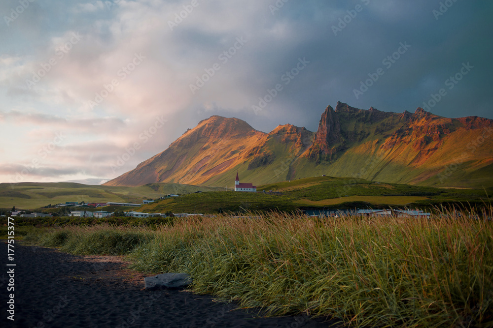 Iceland, black beaches. Beautiful landscape
