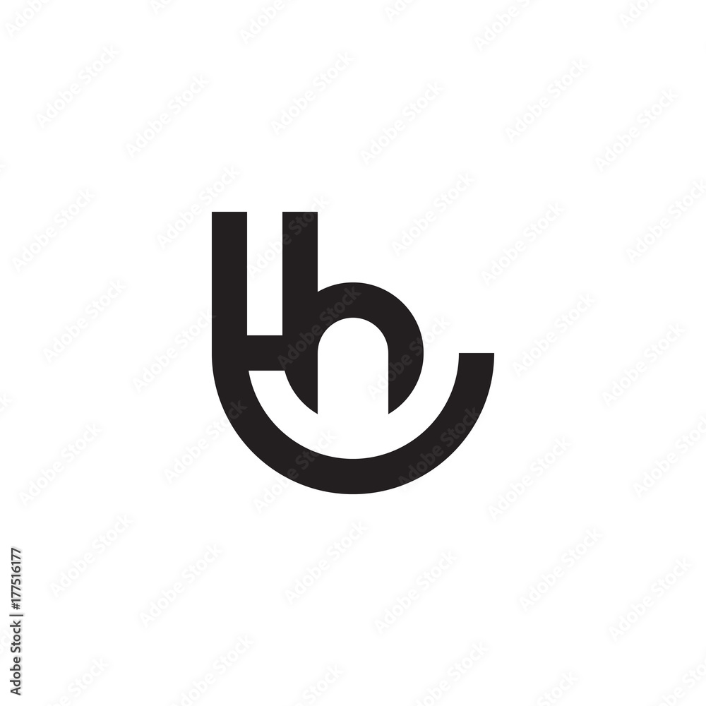 Initial letter th, ht, h inside t, linked line circle shape logo, monogram black color

