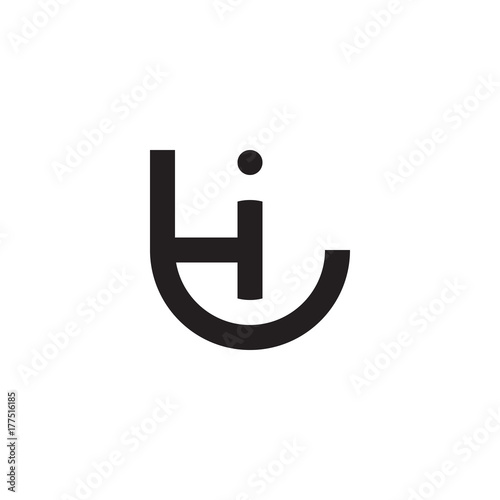 Initial letter ti, it, i inside t, linked line circle shape logo, monogram black color

