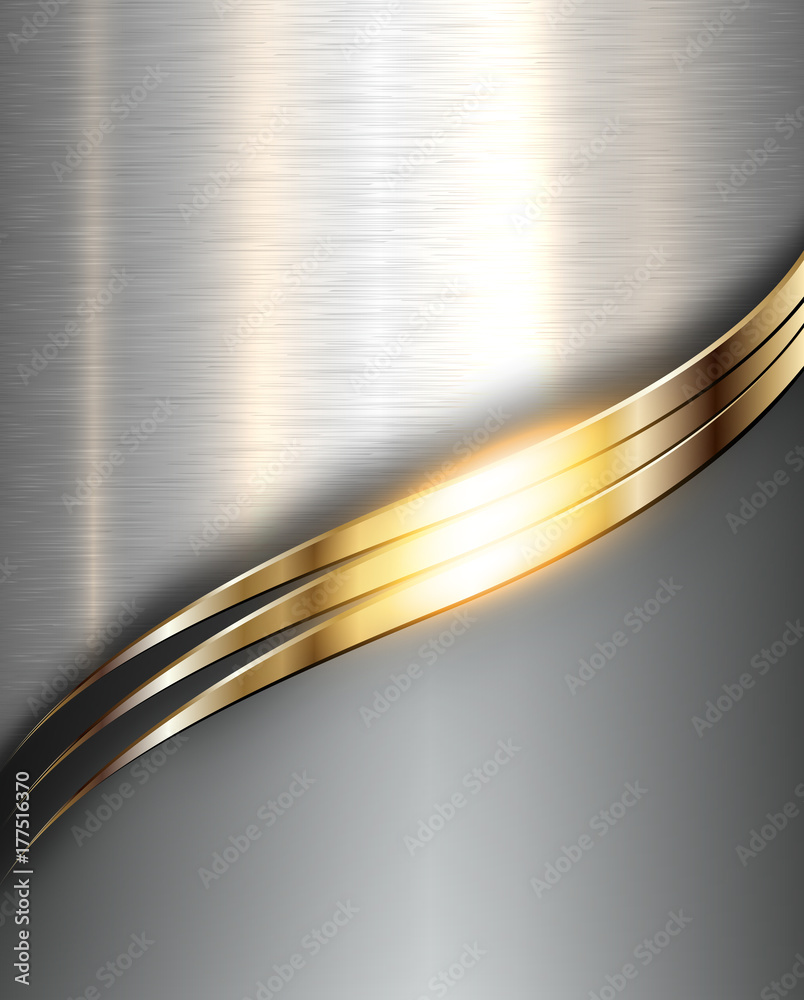 Metal background, elegant silver gold vector metallic texture Stock