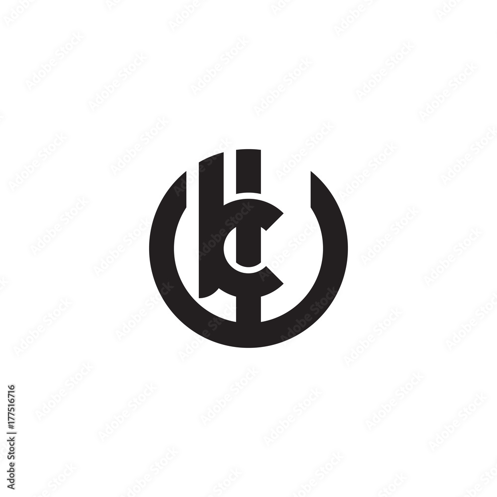 Initial letter wk, kw, k inside w, linked line circle shape logo, monogram black color Initial letter wk, kw, k inside w, linked line circle shape logo, monogram black color