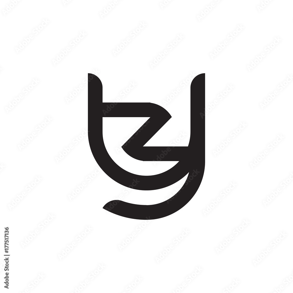 Initial letter yz, zy, z inside y, linked line circle shape logo, monogram black color Initial letter yz, zy, z inside y, linked line circle shape logo, monogram black color