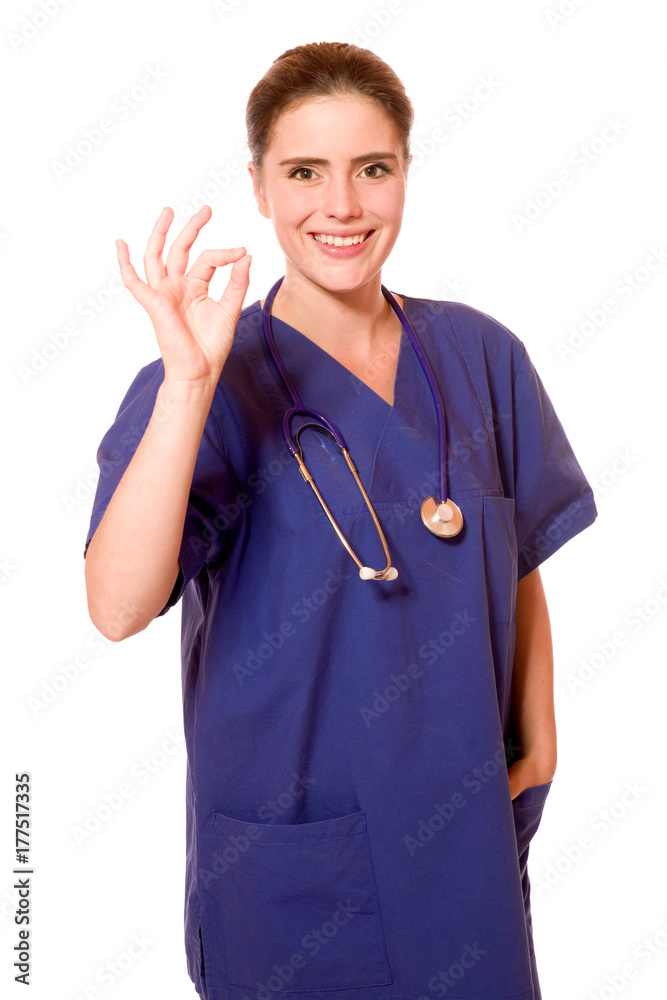 Attraktive junge Krankenschwester zeigt ok Attraktive junge Krankenschwester zeigt ok
