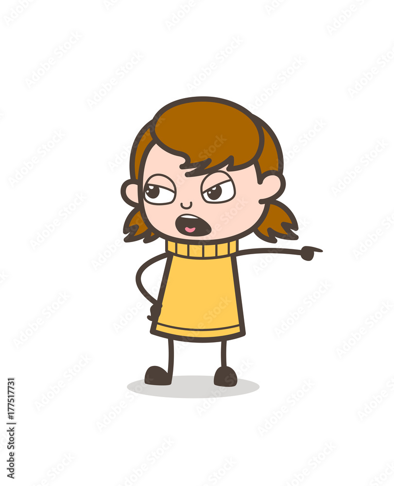 Shouting in Aggression - Cute Cartoon Girl Illustration Shouting in Aggression - Cute Cartoon Girl Illustration