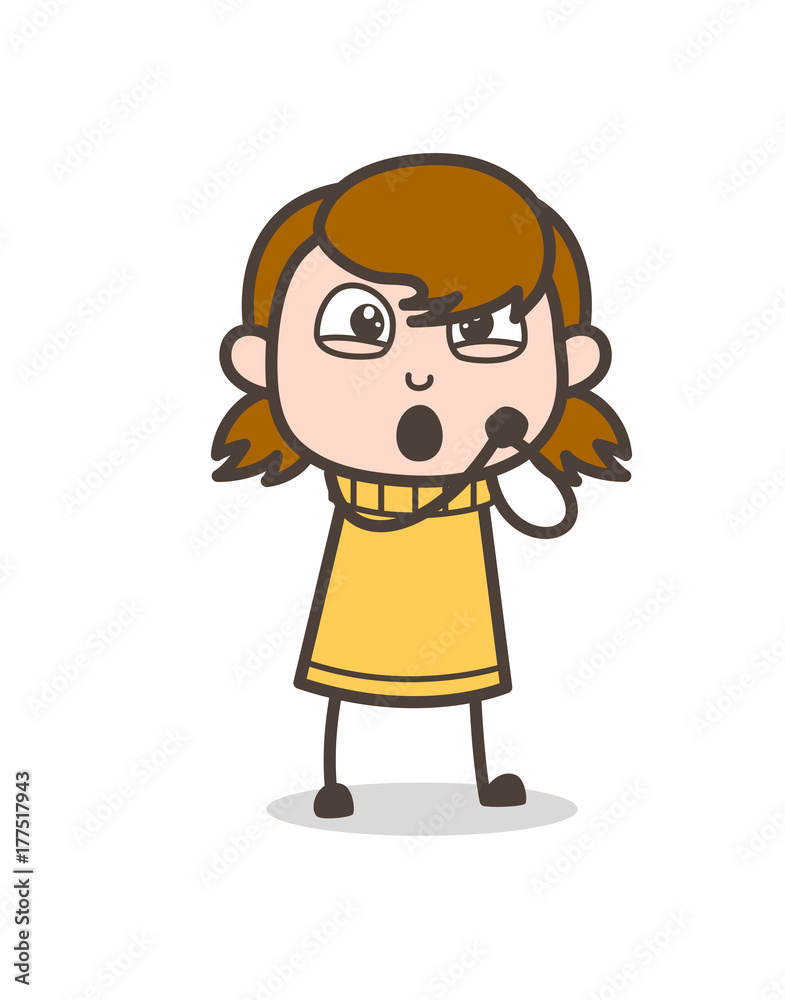 Lovely Blushing Expression - Cute Cartoon Girl Illustration Lovely Blushing Expression - Cute Cartoon Girl Illustration