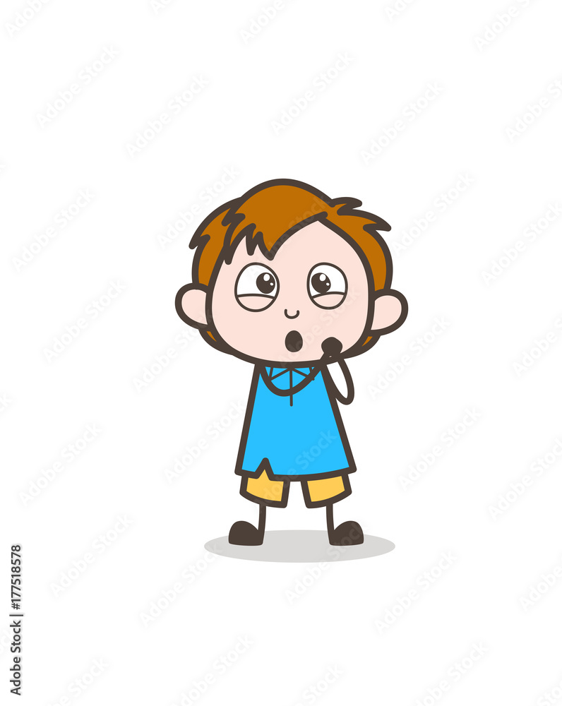 Adorable Boy Face Expression - Cute Cartoon Kid Vector