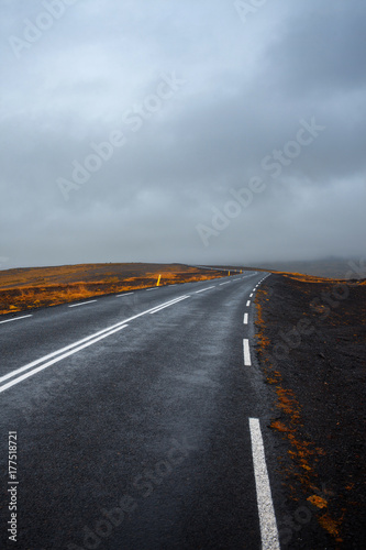 Road. The landscape of Western Iceland