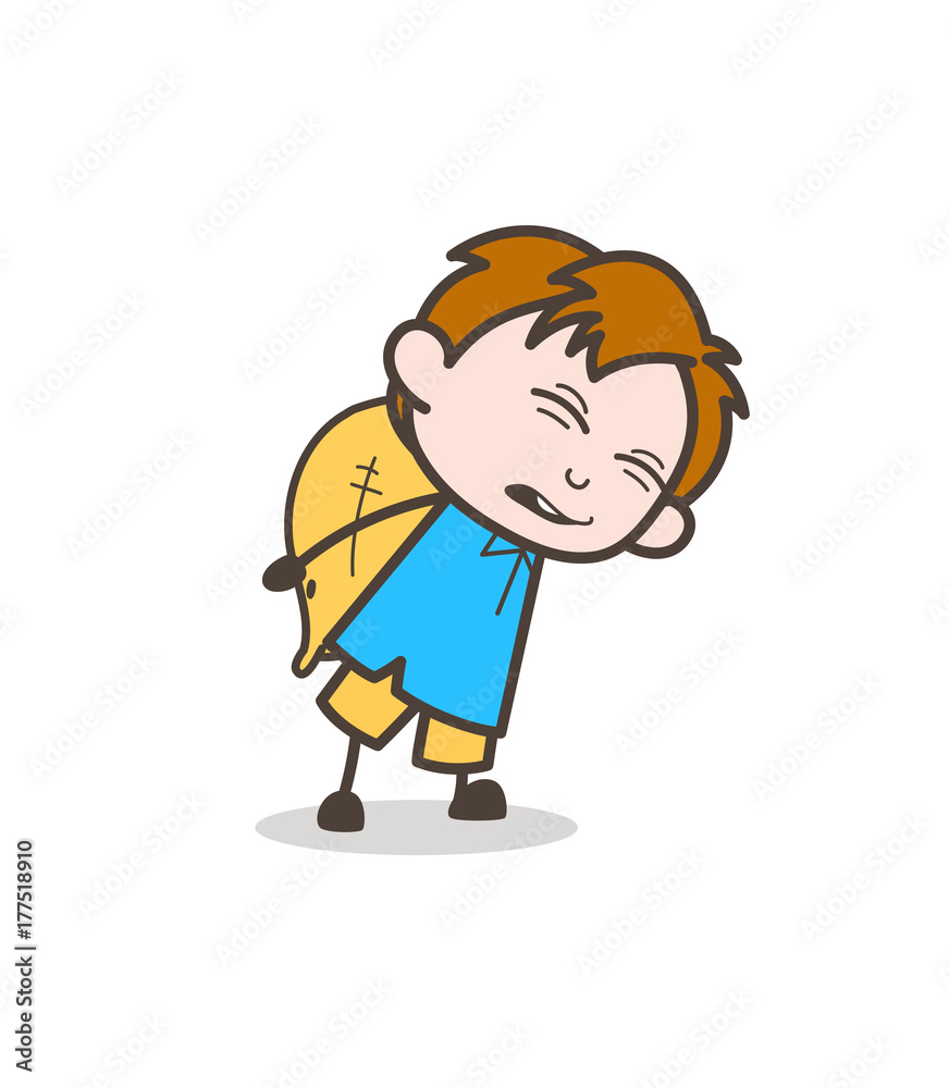 Child Labor Concept - Cute Cartoon Kid Vector Child Labor Concept - Cute Cartoon Kid Vector