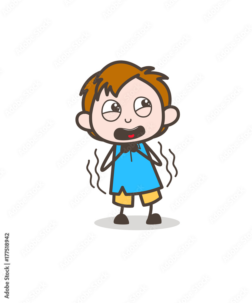 Screaming in Fear - Cute Cartoon Kid Vector Screaming in Fear - Cute Cartoon Kid Vector