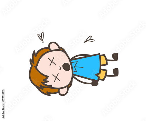 Little Boy Dead Body Cute Cartoon Kid Vector Stock Vector Adobe Stock