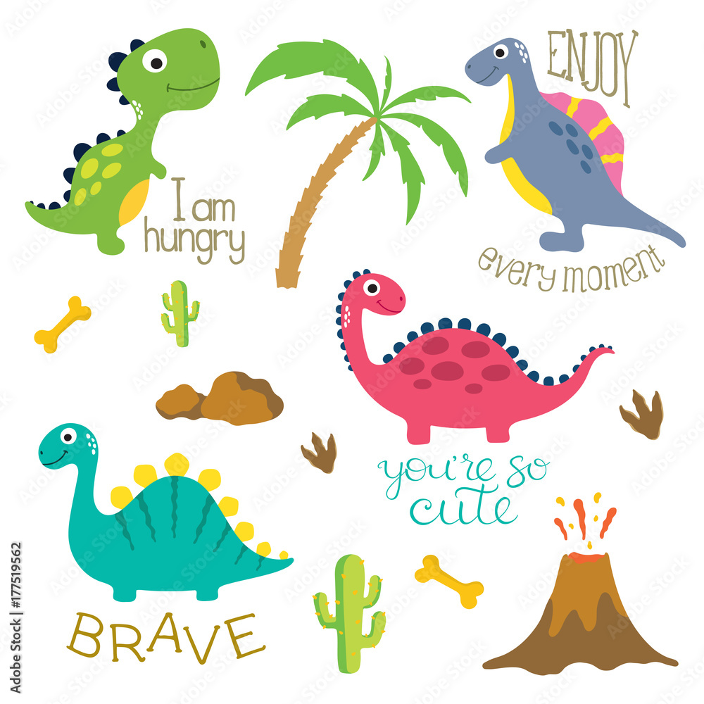 Naklejka premium Cute dino illustration