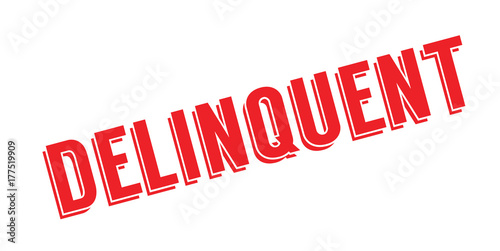 Delinquent rubber stamp. Grunge design with dust scratches. Effects can be easily removed for a clean, crisp look. Color is easily changed.