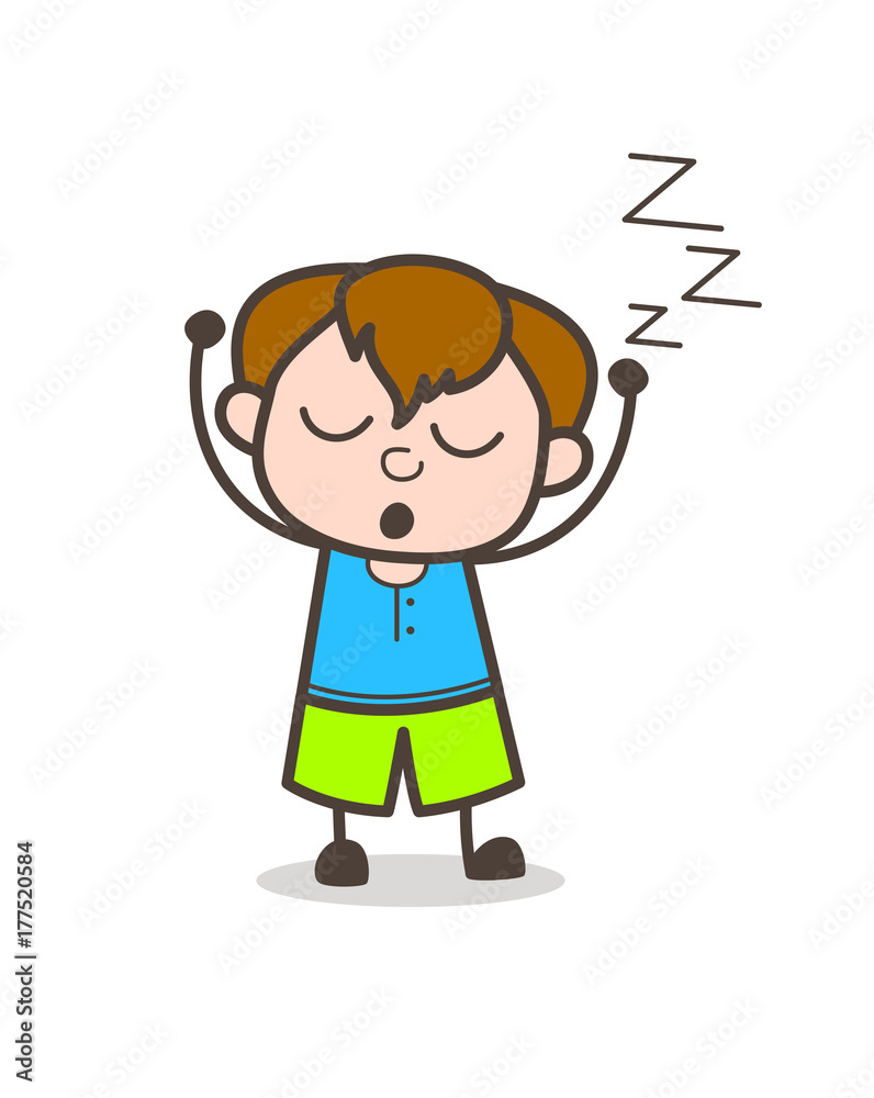 Sleeping Kid Expression - Cute Cartoon Boy Illustration