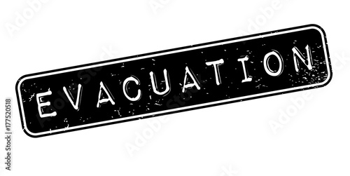 Evacuation rubber stamp. Grunge design with dust scratches. Effects can be easily removed for a clean, crisp look. Color is easily changed.