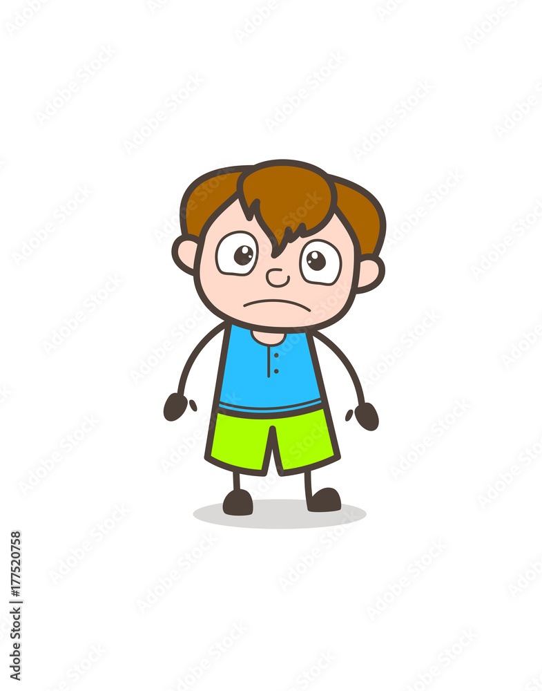 Confused Kid Face - Cute Cartoon Boy Illustration Confused Kid Face - Cute Cartoon Boy Illustration