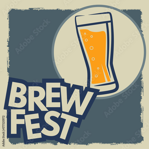 Retro beer vector poster