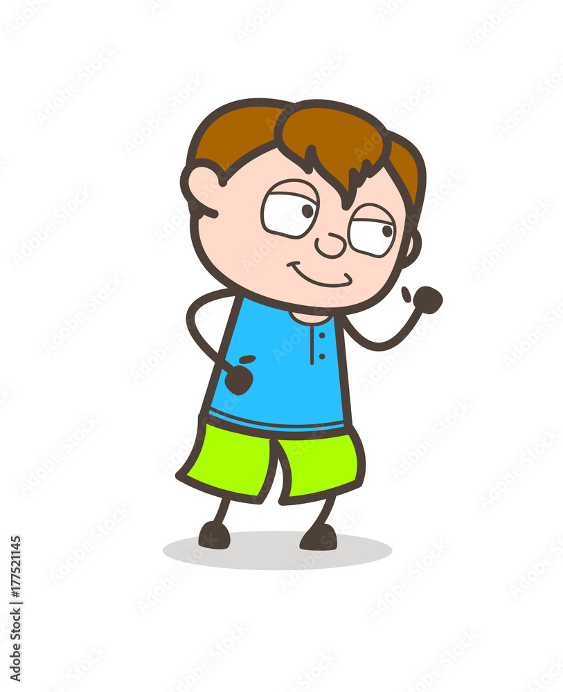 Running Pose in Happy Mood - Cute Cartoon Boy Illustration Running Pose in Happy Mood - Cute Cartoon Boy Illustration
