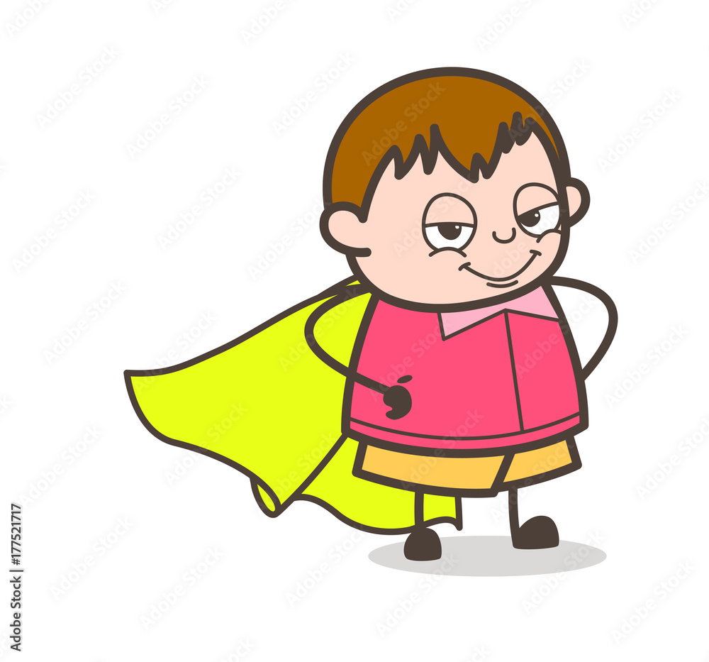 Super Kid Smiling Face - Cute Cartoon Fat Kid Illustration Super Kid Smiling Face - Cute Cartoon Fat Kid Illustration