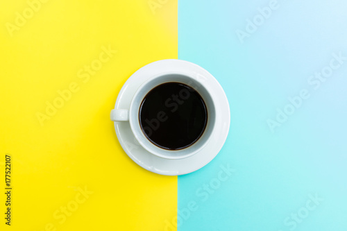 Cup of coffee for morning, top view