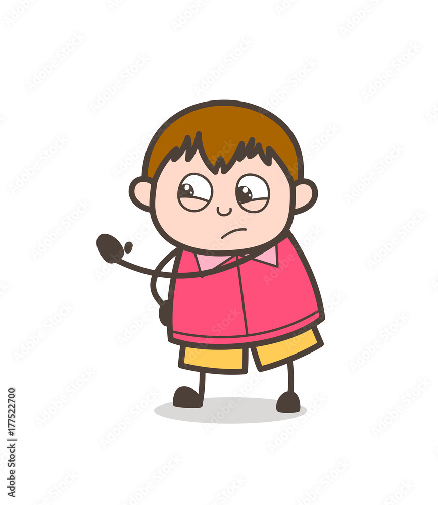 Angry Boy Showing Slap - Cute Cartoon Fat Kid Illustration Angry Boy Showing Slap - Cute Cartoon Fat Kid Illustration