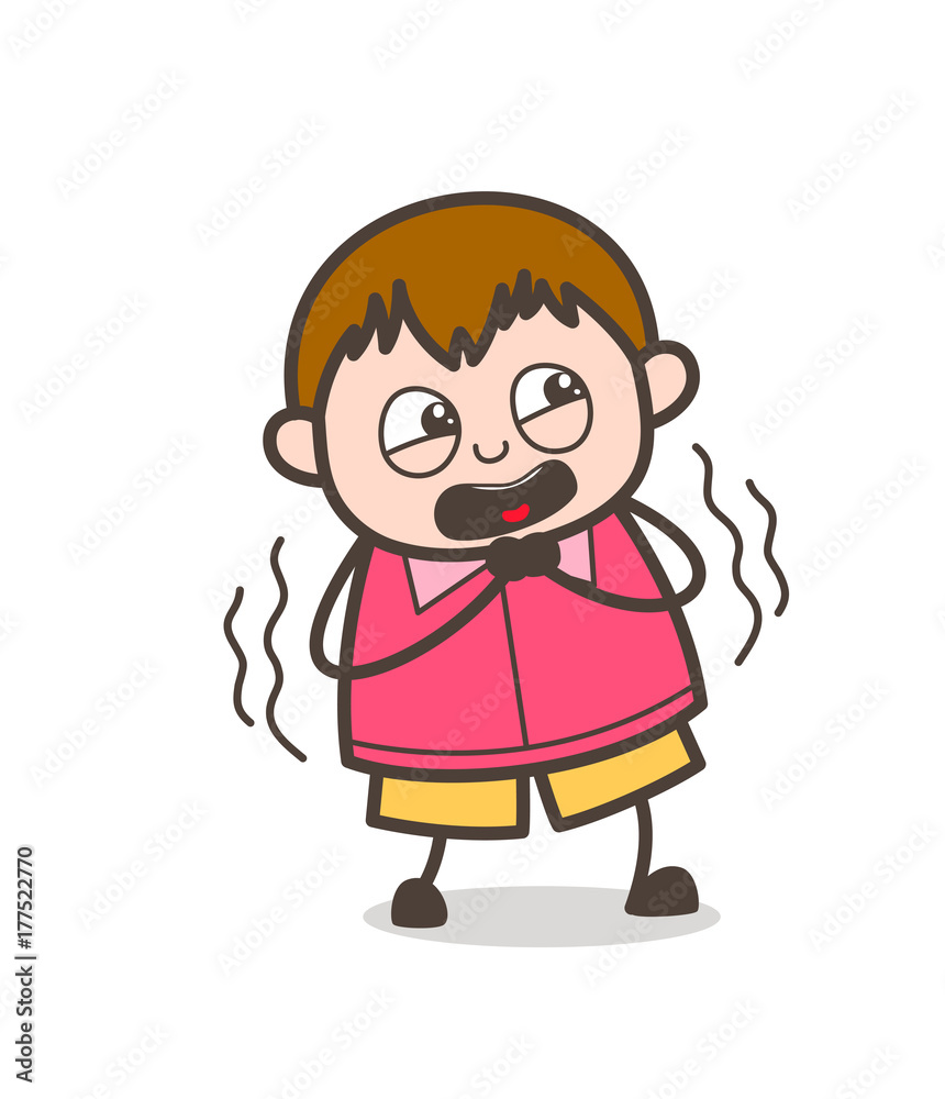Screaming in Fear - Cute Cartoon Fat Kid Illustration Screaming in Fear - Cute Cartoon Fat Kid Illustration