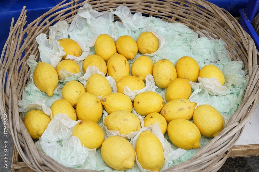 Lemons in the basket